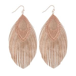 Rose Gold Leather Earrings